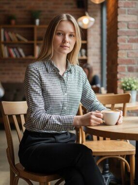 Adrianne Papell Stretch Black & White Checkered Button Up Women’s Size Sm Shirt